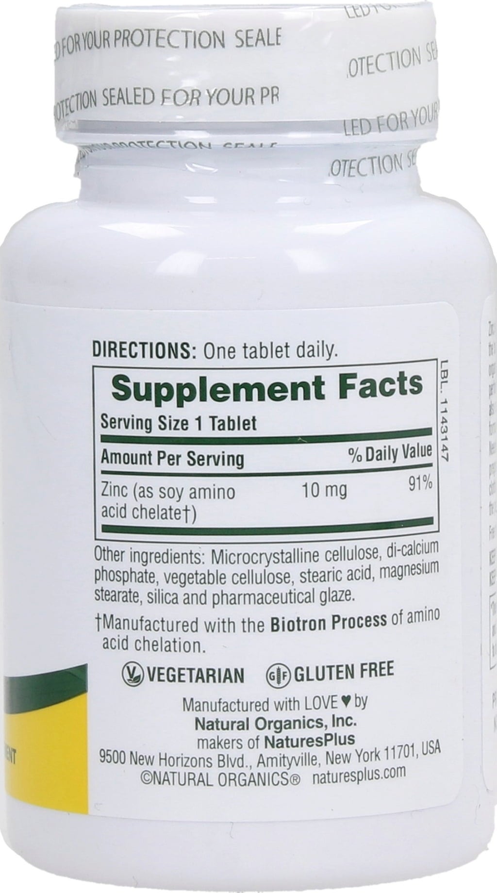 NaturesPlus Zinc 10 mg - 90 tablets