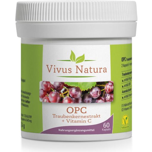 Vivus Natura OPC Traubenkernextrakt plus Vitamin C - 60 Kapseln