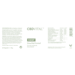 CBD VITAL Cáñamo - Fórmula Sueño - 60 cápsulas