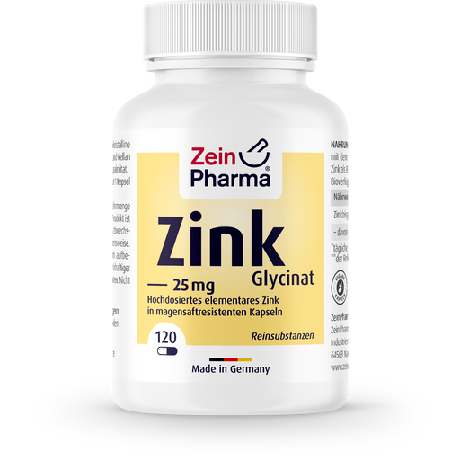 ZeinPharma Zinkglycinat 25 mg - 120 Kapslar