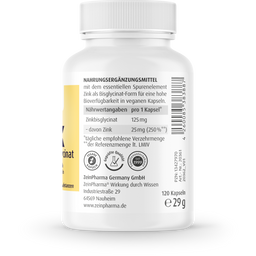ZeinPharma Glycinate de Zinc 25 mg - 120 gélules