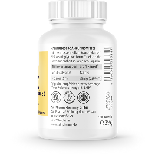 ZeinPharma Цинков глицинат 25 мг - 120 капсули