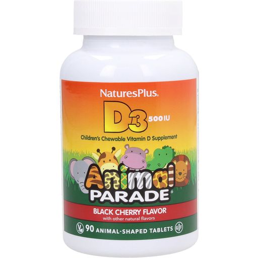 Nature's Plus Animal Parade Vitamin D3 500 UI - 90 comprimés à mâcher
