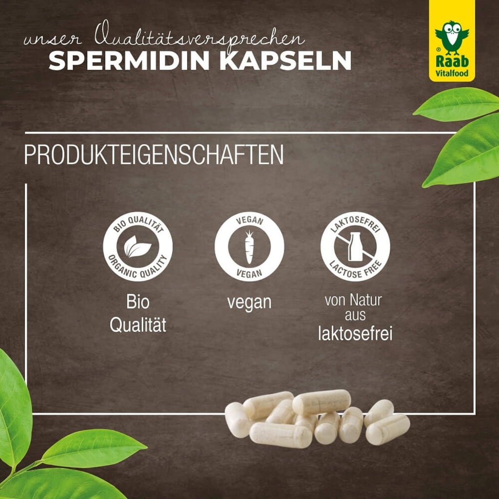 Raab Vitalfood Spermidiini vehnänalkiokapselit, luomu - 100 kapselia