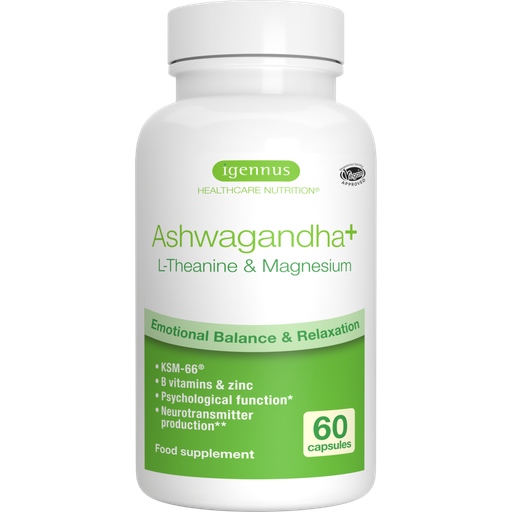 Ashwagandha+ L-Theanine & Magnesium, 60 veg. capsules - Igennus - VitalAbo