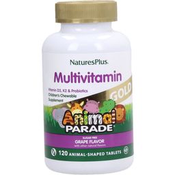 Nature's Plus Animal Parade GOLD Multivitaminas - Uva - 120 Comprimidos mastigáveis