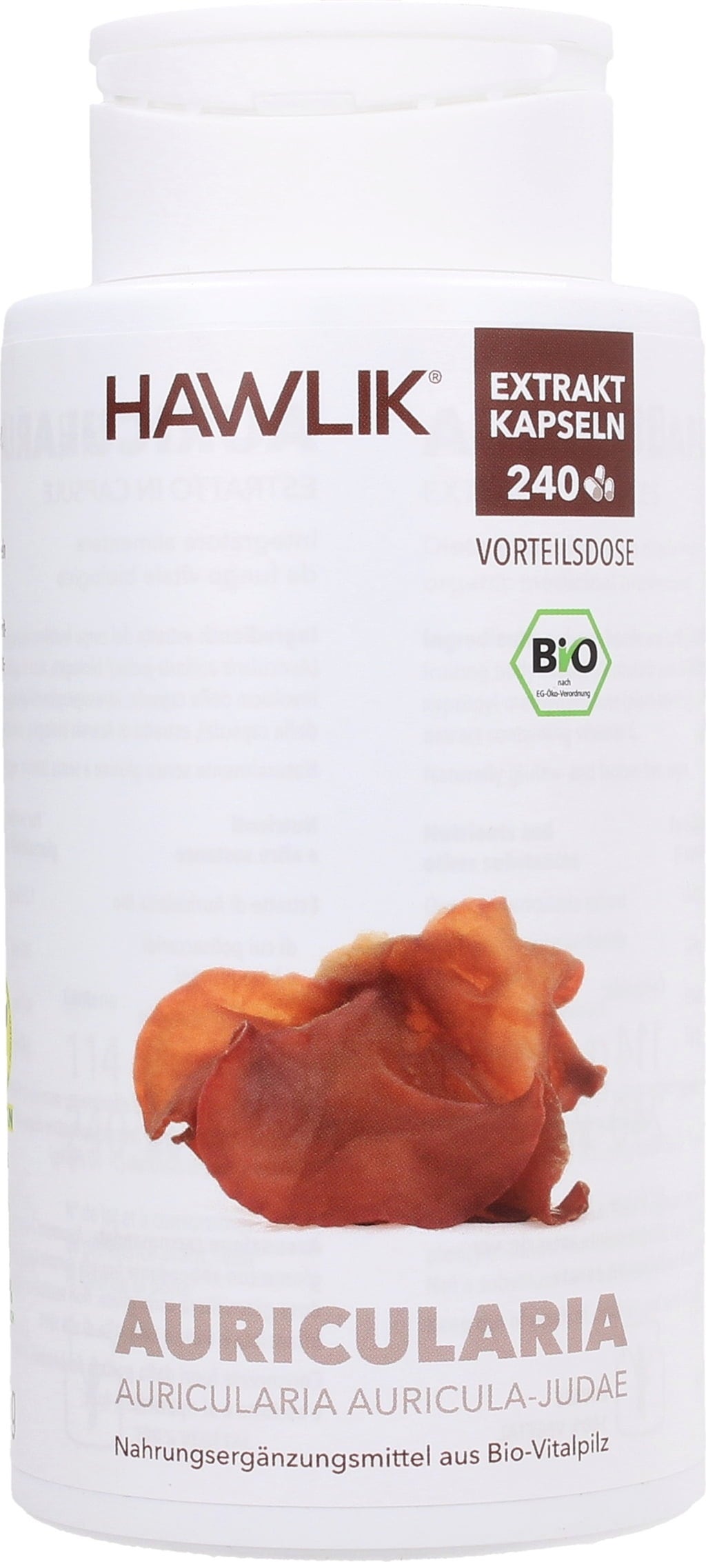 Hawlik Auricularia-uute kapseleina, luomu