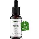 Kräutermax Vitamín D3 + K2 - veganské kapky