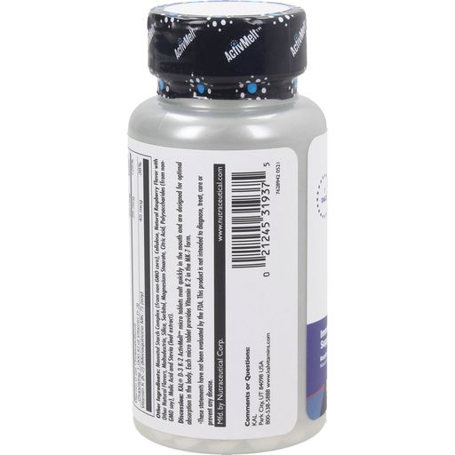 KAL Vitamine D3, K2 - ActivMelt - 60 compresse orosolubili