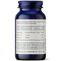 Dr. Wunder Vitaminas D3+K2 5000 UI - 60 cápsulas