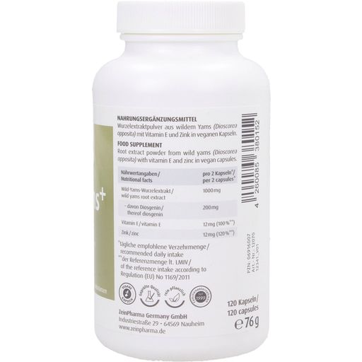 ZeinPharma Wild Yams Plus (dziki pochrzyn) 500 mg - 120 Kapsułek roślinnych