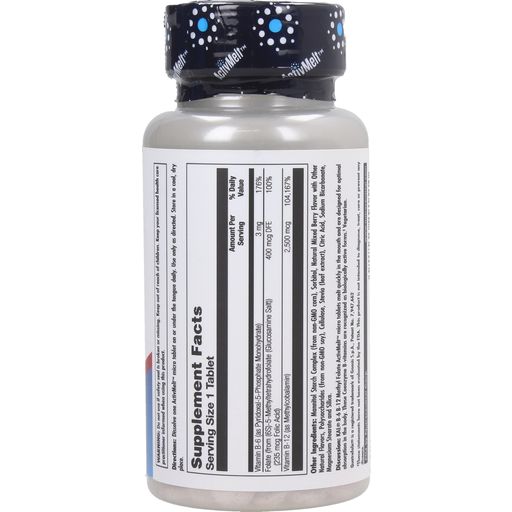 Витамин B6, B12 и метил фолат '' ActivMelt '' - 60 таблетки за смучене