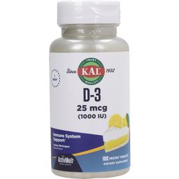 KAL Витамин D3 1000 IU '' ActivMelt - 100 таблетки за смучене
