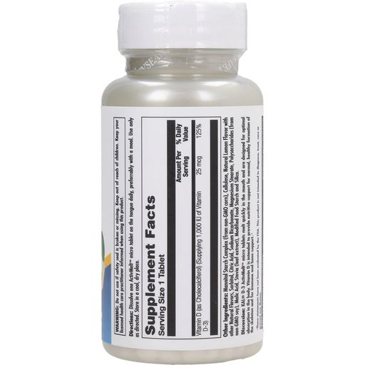 KAL Vitamina D3 1000 UI - ActivMelt - 100 comprimidos para chupar