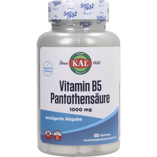 KAL Vitamina B5 - Acido Pantotenico 1000 mg - 100 compresse