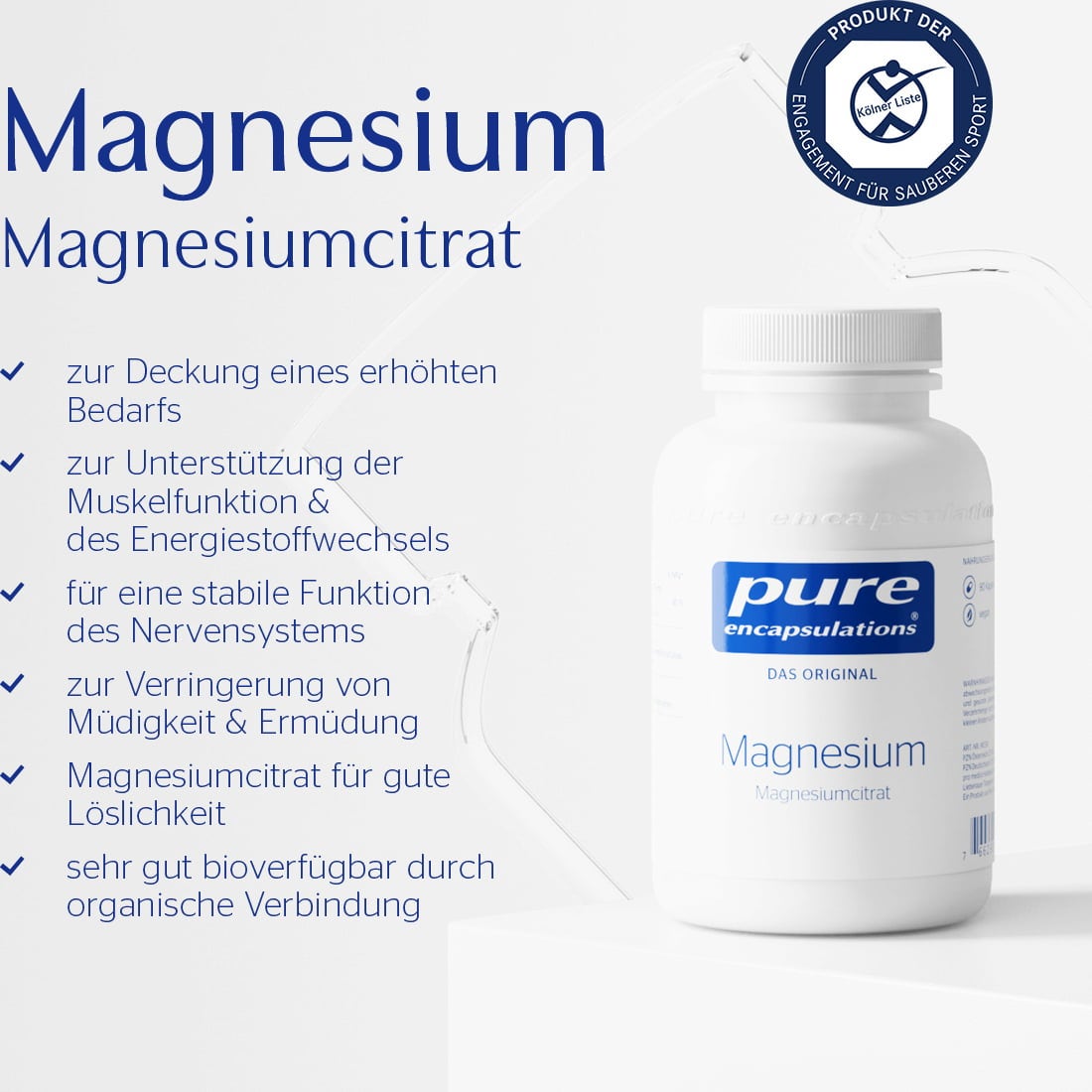 pure encapsulations Magnesium (Magnesiumcitrat) - 180 Kapseln