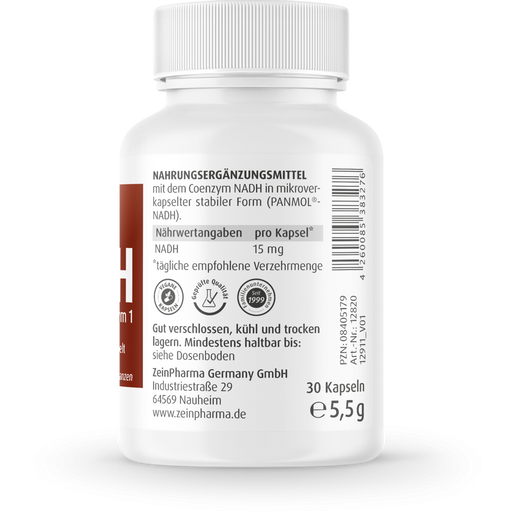 ZeinPharma NADH Coenzym 1 - 15 mg - 30 kapszula