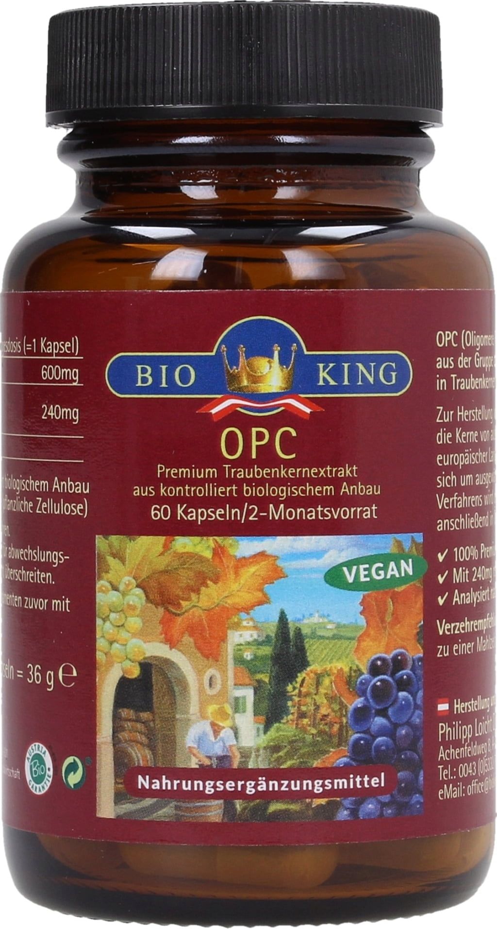 OPC Organic Premium Grape Seed Extract 60 capsules